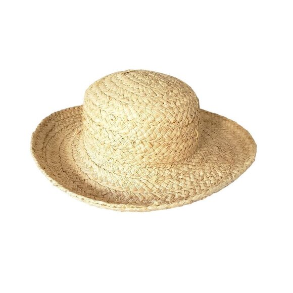 Vintage Women's Scala Collection Woven Natural Raffia Classic Sun Boater Hat - Picture 6 of 14